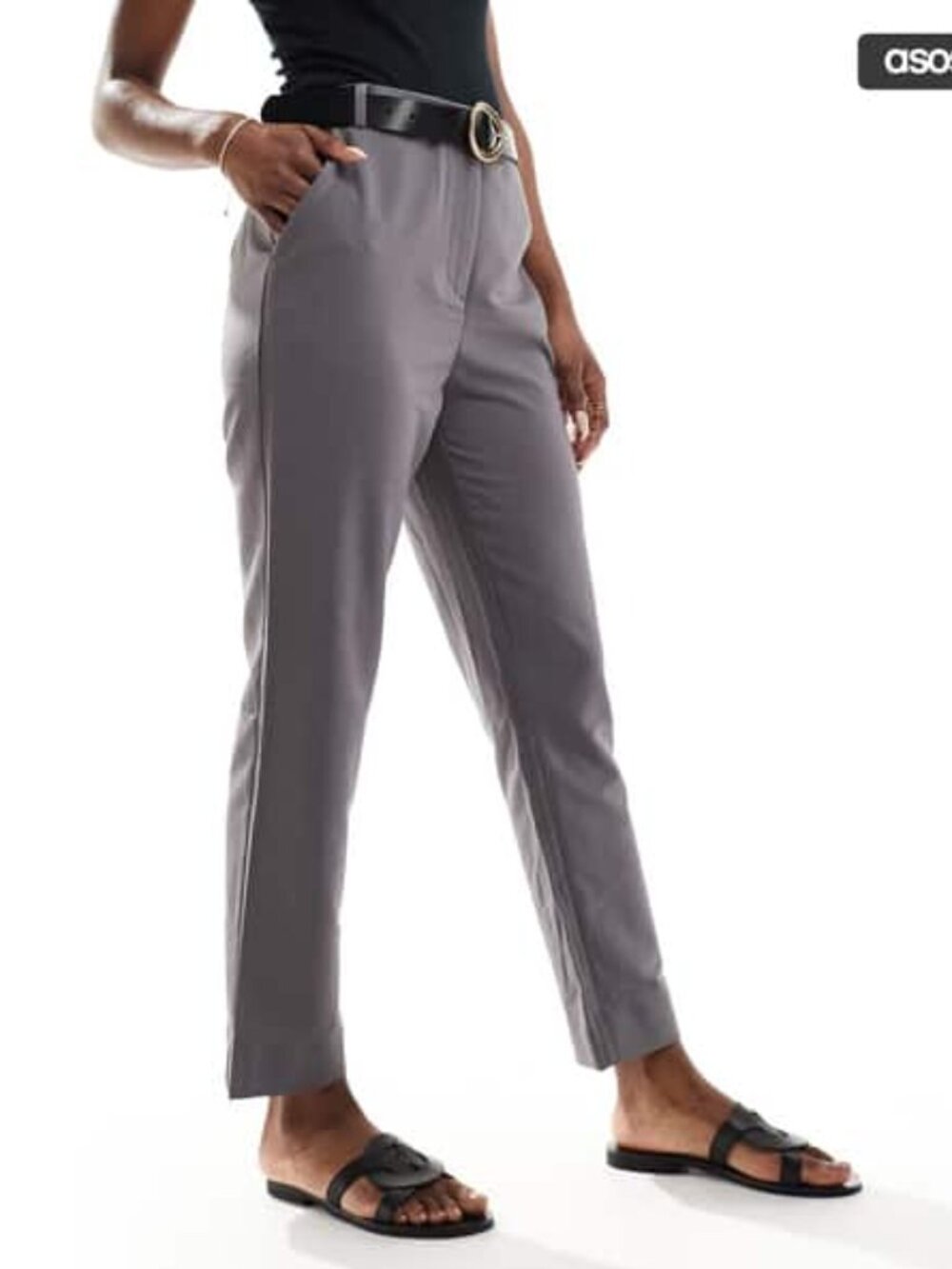 NWOT ASOS tailored slim straight ankle length pants in gray (sz10)